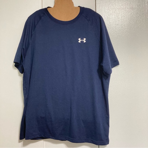 UNDER ARMOUR Loose Fit Heat Gear T shirt Blue Short Sleeves  Casual Mens Large - Picture 2 of 16